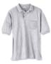 5.5 oz 50/50 Jersey Knit Polo with Pocket - 50% cotton, 50% polyester; 5.5 oz. Welt-knit collar; two-button placket, pearl buttons; rib-knit cuffs; double-needle stitching on bottom hem; left chest pocket. 