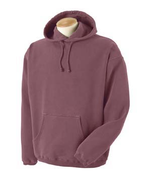 11 oz Pigment-Dyed Fleece Pullover Hood - 100% ringspun cotton, 11 oz., preshrunk. full-cut; double-needle stitching throughout; jersey-lined hood; 1x1 rib-knit trim cuffs; muff pocket.