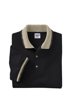 6.5 oz Cotton Piqué Polo with Racing Trim - 100% combed cotton, 6.5 oz. Checkered flag welt-knit collar and cuffs; two-button placket, horntone buttons; double-needle stitching on bottom hem.