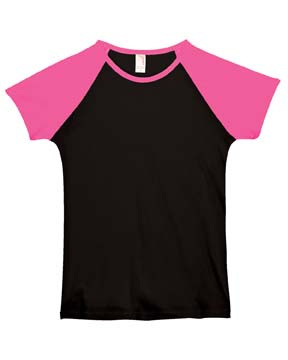 4.2 oz Semi-Sheer Cap Sleeve Baseball T-shirt - 100% combed ringspun cotton, 4.2 oz., preshrunk. contrasting neck and raglan sleeves; bound-on self-trim neck and sleeves; side-seamed for a slim silhouette; double-needle stitching on bottom hem.