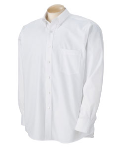 Men's True Wrinkle-Free Cotton Pinpoint Oxford - 100% cotton oxford. 80s two-ply pinpoint. Wrinkle-resistant. Two-button adjustable cuffs with button-through sleeve plackets. Single-needle stitched long-sleeves. Double-needle felled sideseams are fully taped and fused for durability. Button-down collar. Left-chest pocket. Back box pleat with locker loop. Placket with seven pearlized buttons. Replacement buttons.