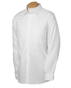 Men's Long-Sleeve Wrinkle-Free Royal Oxford - Easy care 100% cotton. Fully fused spread collar. Single-needle stitched armholes. Double-needle felled seams. Left-chest pocket.