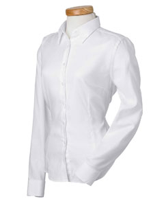 Women's Long-Sleeve Wrinkle-Free Royal Oxford - Easy care 100% cotton. Fully fused spread collar. Single-needle stitched armholes. Double-needle felled seams. Darted front and back for a trim, professional look.