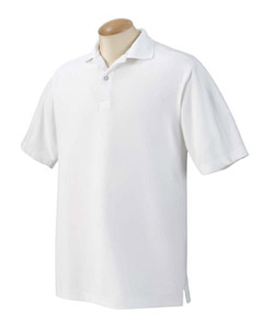 Men's Performance Golf Pique Polo - 6 oz., 100% polyester pique. Moisture-wicking technology. Anti-bacterial finish eliminates odor. Izod logo on right sleeve and logo screened into neck for tagless comfort. Two-button placket. Flat-knit collar. Sideseamed.