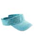 Solid 3-Panel Pigment-Dyed Twill Visor - 100% cotton. matched-color sweatband; low profile; four-row stitching on precurved bill; adjustable fabric velcro closure.
