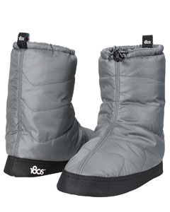 Powder Booties - 100% polyester. 100gm synthetic down insulation. Warm and comfortable calf-height bootie. Drawstring closure at cuff. Breathable, wind- and water-resistant exterior. Polyester shell provides thermal insulation. Moisture wicking stretch fleece hugs the skin. EVA padded sole. Nylon outsole with silicon print maximizes durability and grip. Nylon mudguard provides support and protects from rollover.