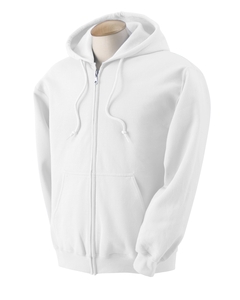 7.75 oz., 50/50 Heavy Blend Full-Zip Hoodie - 7.75 oz., 50/50 cotton/poly fleece. Air jet yarn for a softer feel and pill resistance. Unlined hood. Double-needle stitching. Pouch pockets. YKK metal zipper. 1x1 ribbed cuffs and waistband with spandex. Accommodates full front printing. Matching drawcord.