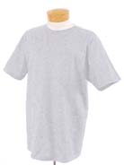 6 oz High Cotton T-shirt - 100% preshrunk cotton, 6.0 oz. 1x1 rib set-in collar with front double-needle coverseaming; shoulder-to-shoulder tape; seamless body; set-in sleeves; double-needle stitching on sleeves and bottom hem.