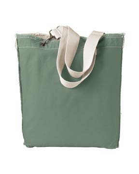 Direct-Dyed Raw-Edge Tote - 100% cotton canvas, 14 oz; natural canvas webbing straps; antique brass hardware; inside hanging pocket