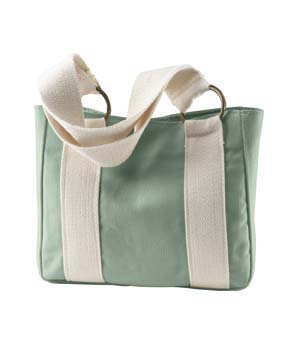 Direct-Dyed O-Ring Tote - 100% cotton canvas, 14 oz; natural canvas webbing straps; antique brass o-rings; snap closure