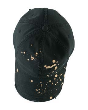 Pigment-Splatter-Dyed Baseball Cap - 100% cotton heavy chino twill; all new, innovative paint splatter dyed; destruction wash; velcro closure