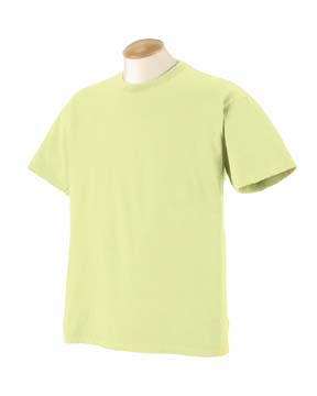 Direct-Dyed Cotton Short-Sleeve T-shirt - 100% ringspun cotton; generously cut; double-needle stitching throughout; seamless 3/4" rib at neck; taped neck.