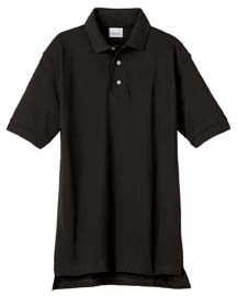 6.5 oz 50/50 Piqu Polo - 50% cotton, 50% polyester, 6.5 oz.; Soft fashion knit contoured collar and welt cuffs; three-button clean-finish placket, gloss-tone buttons; side seams for gently contoured fit; 2" drop tail with side vents; double-needle stitching on bottom hem; single-needle stitching on neck, shoulder, armholes and sleeves.