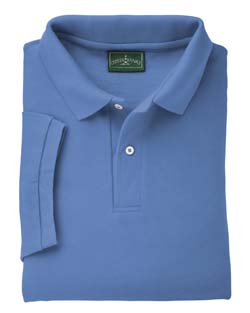 6.8 oz Cotton Piqu Basic Polo - 100% cotton, 6.8 oz. Welt-knit collar and cuffs; double-needle stitching on bottom hem; two-button placket, pearl buttons; ringspun cotton.
