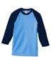 Cotton Raglan Baseball T-shirt - 100% heavyweight cotton, 6.1 oz., preshrunk. seamless rib at neck; contrasting neck and sleeve; 3/4 length raglan sleeves; double-needle stitching on bottom hem; heather grey is 90% cotton, 10% polyester.