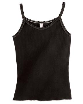 6 oz Cotton 2x1 Rib Tank Top with Contrast Scallop Stitching - 100% ringspun cotton, 6.0 oz., preshrunk. bound-on scalloped 1x1 rib trim on neck and armholes; side seamed for a slim fit; contrasting stitching on trim and bottom hem.