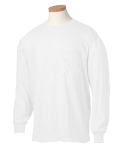 5.6 oz., 50/50 HEAVYWEIGHT BLEND Long-Sleeve Pocket T-Shirt - 5.6 oz., 50/50 cotton/poly. Seamless body for wide printing area. Taped shoulders. Coverseamed front neck. 1x1 rib collar and cuffs. Five-point left-chest pocket. Double-needle bottom hem.