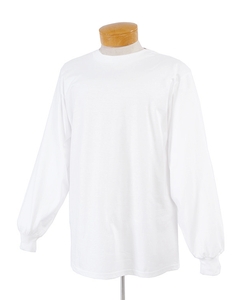 5.6 oz. HEAVYWEIGHT BLEND Long-Sleeve T-Shirt - 5.6 oz., 50/50 cotton/poly. Long set-in sleeves with clean-finished 1x1 rib cuffs. Rib collar with double-needle coverseaming at front neck. Taped shoulder-to-shoulder. Double-needle hemmed bottom. Seamless body for a wide printing area.