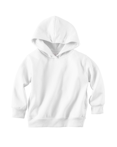 Toddler Pullover Hoodie - 7.5 oz., 60/40 cotton/poly fleece. Jersey-lined, double-needle hemmed hood. Jersey-lined sideseam pockets. Ribbed cuffs and waistband. Fully coverstitched. (White is sewn with 100% cotton thread.)
