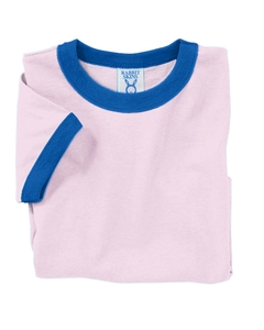 Toddler Ringer T-Shirt - 5.5 oz., 100% cotton jersey. Contrast double-needle ribbed binding on neck and sleeves. Double-needle hemmed bottom.