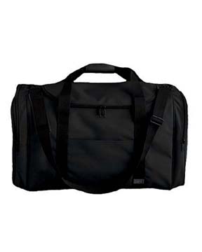 Duffel Bag - 600-denier nylon; u-shaped double zipper opening; adjustable padded shoulder strap; two outside end zip compartments; two side pockets (one mesh); id tag; black binding around edges