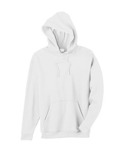 Organic Cotton/Recycled Polyester Fleece - 8 oz., 55/45 certified organic cotton/post-consumer recycled poly. Sideseamed. Double-needle stitching throughout. Ribbed cuffs and bottom band. Double-layer hood with drawcord. Pouch pocket with reinforced bartacks.