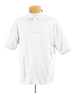 Men's 5.6 oz., 50/50 Jersey Polo with SpotShield - 5.6 oz., 50/50 cotton/poly jersey. SpotShield stain-resistant treatment. Seamless body. Welt knit collar. Rib knit cuffs. Back neck tape for a clean, comfortable finish. Double-needle stitched bottom hem. Continental placket with reinforced bottom. Two pearl buttons.