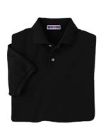 5.6 oz 50/50 Piqu Golf Shirt with SpotShield - 50% cotton, 50% polyester, 5.6 oz. Tubular body; welt-knit collar; two-button continental placket, pearlized buttons; double-needle stitching on bottom hem. 