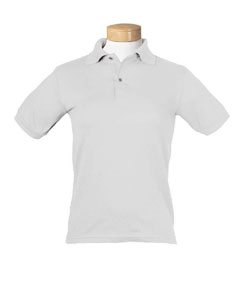 Youth 5.6 oz., 50/50 Pique Sport Shirt with SpotShield - 5.6 oz., 50/50 cotton/poly. Full-cut seamless body with welt knit collar. Two-button continental placket with pearlized buttons and double-needle hemmed sleeve bands and bottom. Treated with SpotShield stain-resistance.