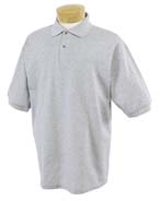 6.1 oz Cotton GOLF SHIRT - 100% ringspun cotton, 6.1 oz. Welt-knit collar and cuffs; two-button placket, woodtone buttons; double-needle stitching on bottom hem.