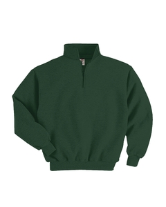 9.5 oz., 50/50 Super Sweats Quarter-Zip Pullover - 9.5 oz., 50/50 cotton/poly. Self material cadet collar. Pill-resistant NuBlend yarn construction. Double-needle coverseamed armholes, shoulders, neck opening and waistband. Bronze-tone zipper. 1x1 ribbed cuffs and waistband with spandex for shape recovery. Smooth cuff construction. Double-napped fleece provides a loftier, softer feel. Increased stitch density for a better printing canvas.