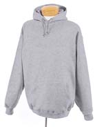 9.5 oz 50/50 Pullover Hood - 50% cotton, 50% polyester nublend fleece, 9.5 oz. double-needle coverseamed stitching on neck, shoulders, armholes and waistband for added durability; brass-tone zipper; set-in sleeves; spandex in cuffs and waistband for stretch and recovery.