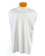 5.6 oz Cotton Sleeveless T-shirt - 100% preshrunk cotton, 5.6 oz. athletic 1x1 rib set-in collar; double-needle stitching on neck; sleeves and bottom hem for durability; seamless body.