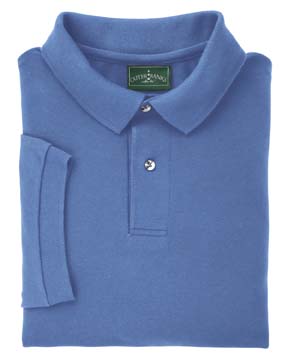 6.8 oz Cotton Piqu Polo - 100% combed cotton, 6.8 oz. Two-button placket, woodtone buttons; side seams for a gently contoured fit; drop tail with side vents.