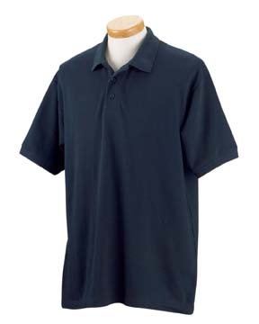 Unisex Short-Sleeve Piqu Polo - 60% cotton, 40% polyester, 6 oz; ringspun cotton for extra soft hand; three-button placket and dyed-to-match buttons; rib knit collar and cuffs; taped neck; no exterior logo