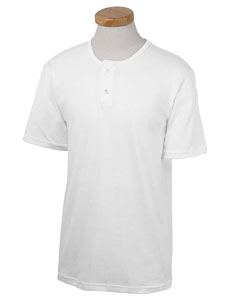 2-Button Baseball Jersey - 5.6 oz., 50/50 cotton/poly jersey. 1x1 rib knit collar. Set-in sleeves. Two-button placket. Double-needle hemmed sleeves and bottom.