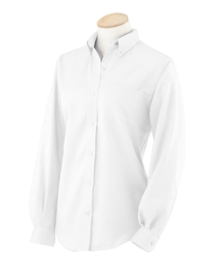 Women's Long-Sleeve Wrinkle-Resistant Oxford - 60/40 cotton/poly. Soft button-down collar and front placket. Wrinkle-resistant and stain repellent. Pearlized buttons. Reinforced left-chest pocket. Two-button adjustable cuffs. Box pleat on back. Replacement buttons. Generous fit.