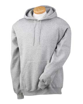 Super Heavyweight Pullover Hood - 70% cotton, 30% polyester, 12 oz; label free; ribbed cuffs and band bottom with spandex; set-in sleeves; two-ply hood with double-needle hem and matching tipped drawcord;  pouch pocket; metal grommets.