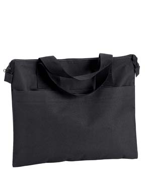 Banker Briefcase - 600 denier polyester/pvc; basic tote; zippered closure; front pocket; color matched handles