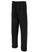 Adult Open Bottom Fleece Pant - 50% nublend cotton, 50% polyester, 8 oz; pill free; jersey lined pockets; pockets placed to front for smooth fit; three-needle stitched elastic/drawcord waist; two-needle hemmed bottom; rise differential