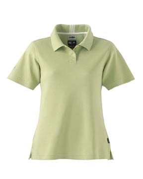 ClimaLite Ladies Stretch Piqu Polo - 53% cotton, 42% polyester, 5% spandex. Shaped style; two-button placket; set-in, open-hem sleeves; tonal adidas performance logo on right sleeve; princess seams at front and back.