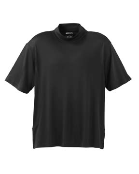 ClimaCool Mens Piqu Mock Neck Shirt - 100% Coolmax Extreme Polyester pique promotes cool, dry comfort.  UV and anti-microbial finish; heat-sealed neck label; rib-knit mock neck; contrast adidas performance logo on back of neck; set-in, open-hem sleeves; jacquard mesh side panels.
