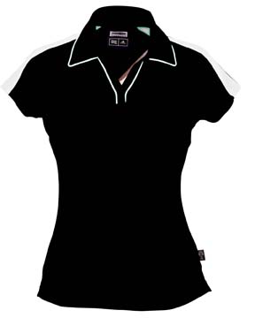 ClimaLite Ladies Colorblock Polo - 65% cotton, 35% polyester, 5% Lycra with hydrophilic finish.  Performance fabric wicks away moisture; self collar with contrast piping; set in open-hem sleeves; bust darts; contrast insert panel on shoulders and sleeves; open-hem finished bottom with side vents; contrast adidas performance logo at back neck yoke; side seamed body and pocket.