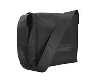 Non-Woven Messenger Tote - 100% polypropylene; popular messenger bag style; two metal snaps for flap closure; self fabric binding on seams; self fabric pocket on back of bag