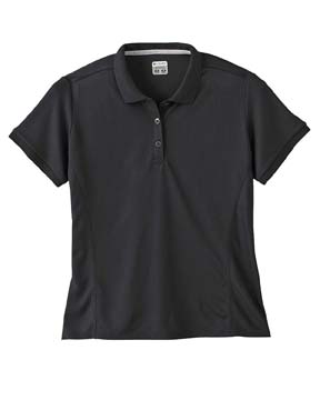 Ladies Seabell Tech Short-Sleeve Polo - 100% polyester double-knit, quick dry fabric; three-button placket; rib sleeve finish