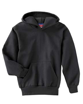 9 oz 50/50 Youth Hoodie - 50% cotton, 50% polyester, 9 oz; light steel is 50% cotton, 40% polyester, 10% black polyester; two-ply hood; front pouch with bar tacks for durability;   ribbed waistband.