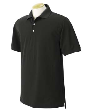 Mens Five-Star Performance Piqu Polo - Fine 100% Peruvian cotton yarns used to create a soft, smooth fabric surface with performance properties that reduce wrinkles, fading and pilling. no-curl collar flat knit collar and cuffs. special embroidery stitch along inside neck tape. three-button, clean finished placket white, pearlized buttons split side vents with extended tail