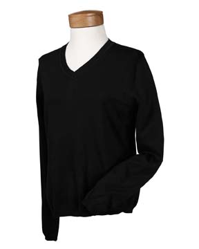 Womens V-Neck Sweater - When you find something that works just right, you want it to last. Classically styled and always appropriate, these v-neck sweaters go anywhere with ease. And superbly constructed, these sweaters keep their good looks for the long term. 
100% airspun cotton, 12 gge. Lighter weight for easy drape. Holds shape and resists wrinkles. Quick drying. 2x2 rib at neck, sleeves and bottom opening. Saddle seam front and back arm holes.