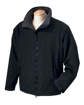 Men's Three-Season Sport Jacket - 100% taslon nylon shell with microfleece lining and lightweight polyfill insulation. Contrast fleece lining; front zip pockets with soft, brushed lining; drawcord hem.