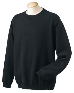Mens Sueded Fleece Crew Neck - Same great sueded fleece of 80% cotton and 20% polyester. Double-needle stitching throughout; rib-knit collar, cuffs and bottom opening; reverse rib V-notch insert; contrast locker patch; underarm gussets; embroidered eyelets.